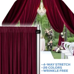 Burgundy 4-Way Stretch Spandex Drape Panel - Choose your Size