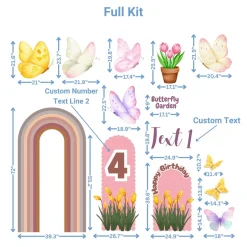 Butterfly Garden Foam Core Birthday Backdrop Kit by PopScene™