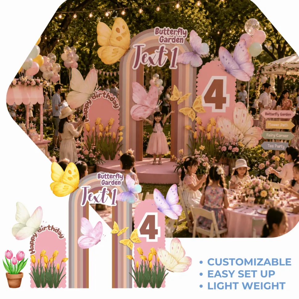 Butterfly Garden Foam Core Birthday Backdrop Kit by PopScene™