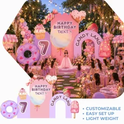 Candyland Foam Core Birthday Backdrop Kit by PopScene™