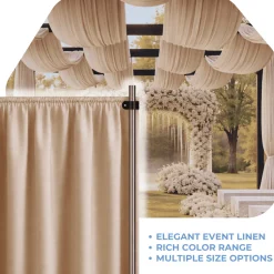 Cappucino La Petite France Curtain Panel w/ 4" Rod Pocket - 118" Wide - Many Size Options