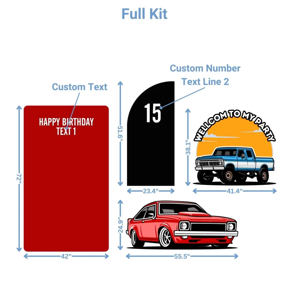 Car Culture Foam Core Birthday Backdrop Kit by PopScene™