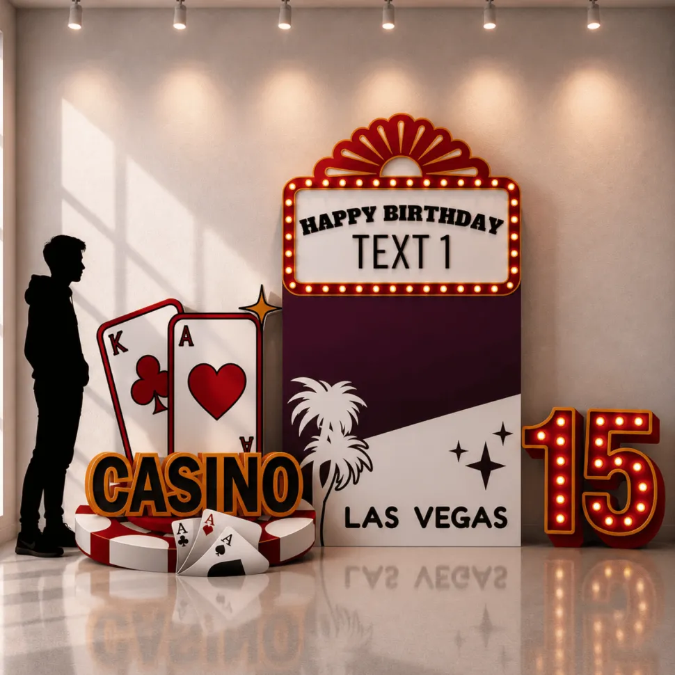 Casino Night 2 Foam Core Birthday Backdrop Kit by PopScene™