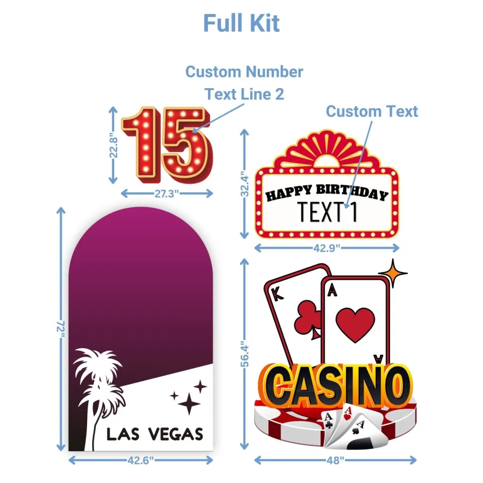 Casino Night 2 Foam Core Birthday Backdrop Kit by PopScene™