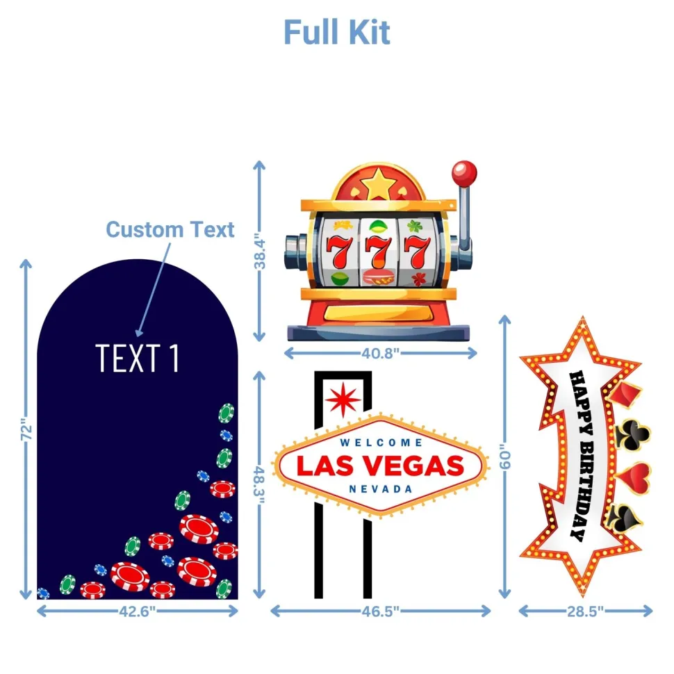Casino Night 1 Foam Core Birthday Backdrop Kit by PopScene™