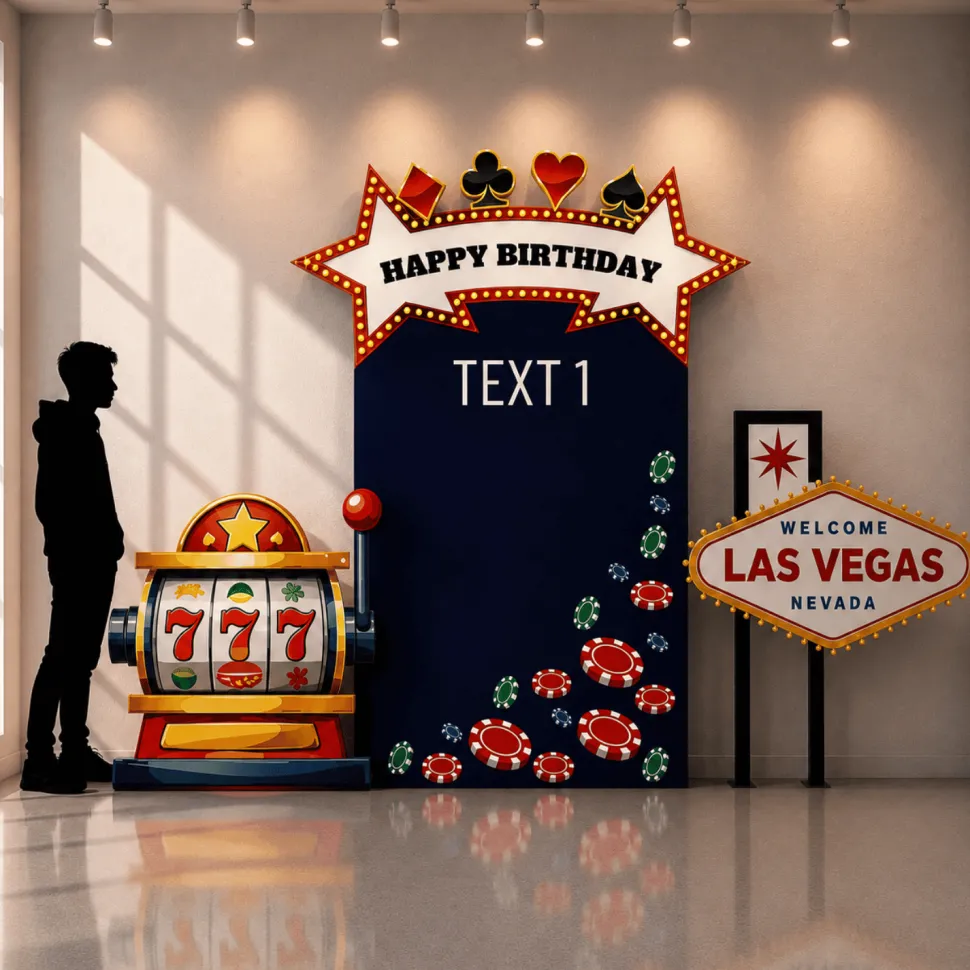Casino Night 1 Foam Core Birthday Backdrop Kit by PopScene™