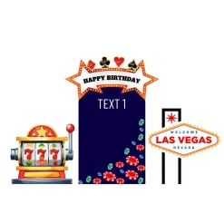 Casino Night 1 Foam Core Birthday Backdrop Kit by PopScene™