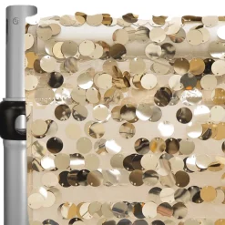 Champagne Payette Sequin Backdrop Curtain w/ 4" Rod Pocket by Eastern Mills - 10ft Long x 4.5ft Wide