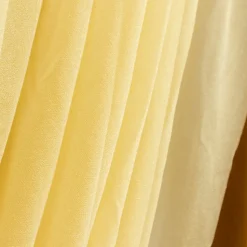 Champagne Sheer Chiffon Valance Curtain – Curved Backdrop Swag Topper with Rod Pocket (4ft Wide x 4ft, 5ft, 6ft Height Options)