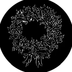 Christmas Wreath - Stock Gobo for Gobo Light Projectors - Choose your size!