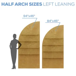 Collapsible Left Leaning Half Full Arch Interchangeable Shelf Chiara Wall - Choose Your Size!