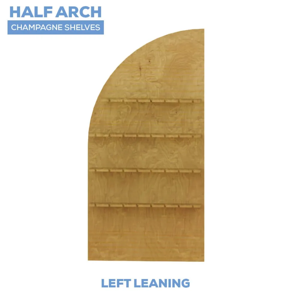Collapsible Left Leaning Half Full Arch Interchangeable Shelf Chiara Wall - Choose Your Size!