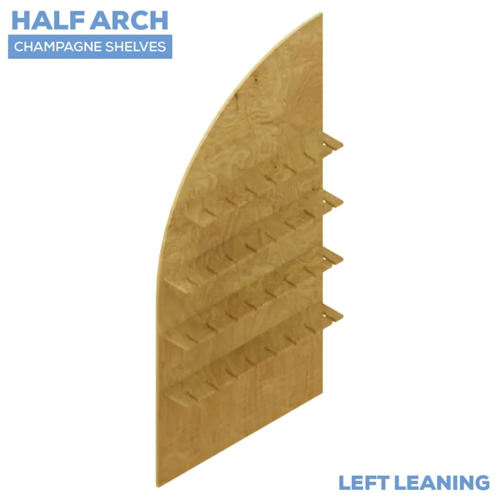 Collapsible Left Leaning Half Full Arch Interchangeable Shelf Chiara Wall - Choose Your Size!