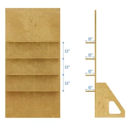Collapsible Rectangle Interchangeable Shelf Chiara Wall - 80" Tall x 38" Wide