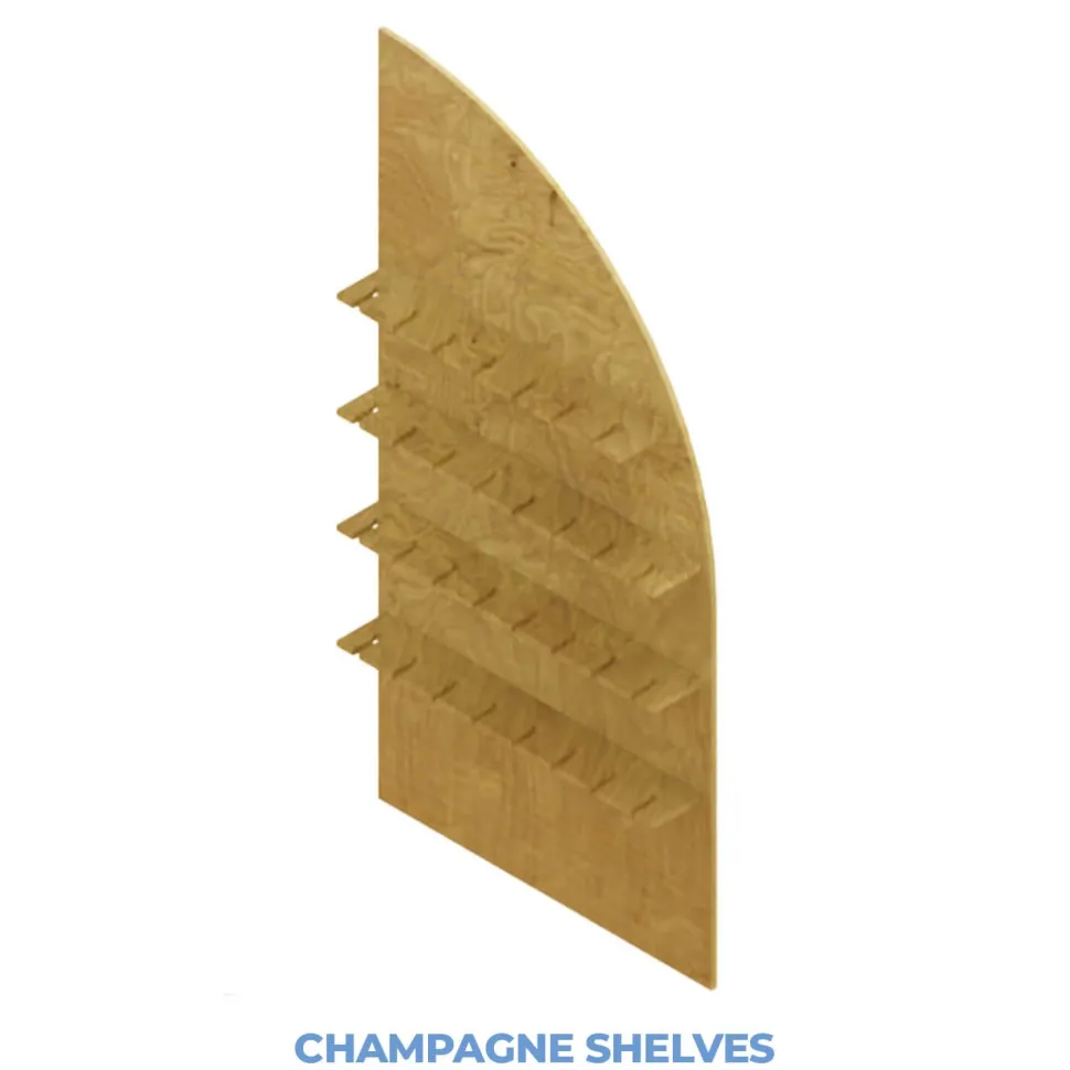 Collapsible Right Leaning Half Full Arch Interchangeable Shelf Chiara Wall - 80" Tall x 38" Wide