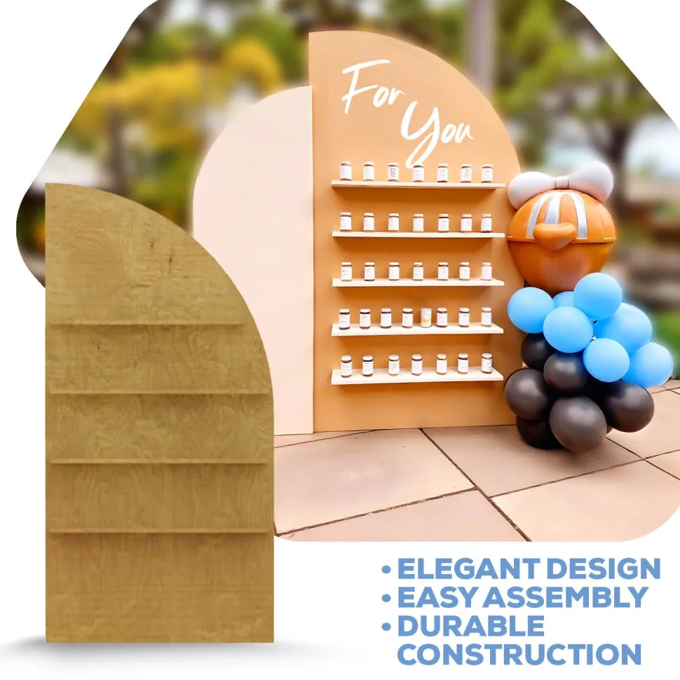 Collapsible Right Leaning Half Full Arch Interchangeable Shelf Chiara Wall - 80" Tall x 38" Wide
