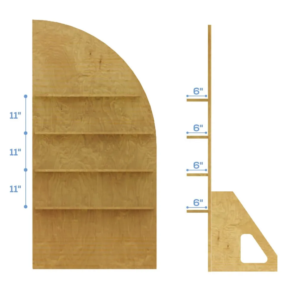 Collapsible Right Leaning Half Full Arch Interchangeable Shelf Chiara Wall - 80" Tall x 38" Wide