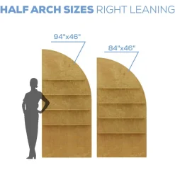 Collapsible Right Leaning Half Full Arch Interchangeable Shelf Chiara Wall - Choose Your Size!