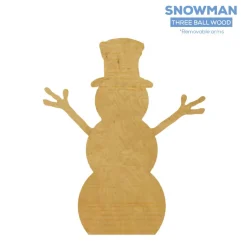 Collapsible Three Ball Wood Snowman - 48" Tall