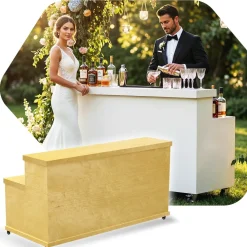 Collapsible 2 Tier Mobile Bar with Base - Choose your Size!