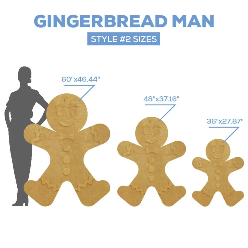 Collapsible Wood Gingerbread Man - Style 2 - Choose your Size
