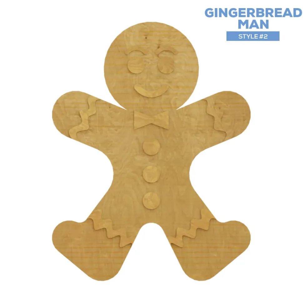 Collapsible Wood Gingerbread Man - Style 2 - Choose your Size