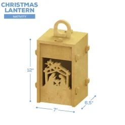 Collapsible Wood Lantern - Nativity