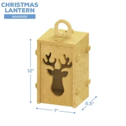 Collapsible Wood Lantern - Reindeer