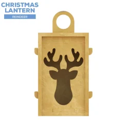 Collapsible Wood Lantern - Reindeer