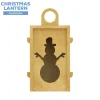Collapsible Wood Lantern - Snowman