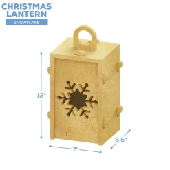 Collapsible Wood Lantern - Snowflake