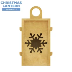 Collapsible Wood Lantern - Snowflake