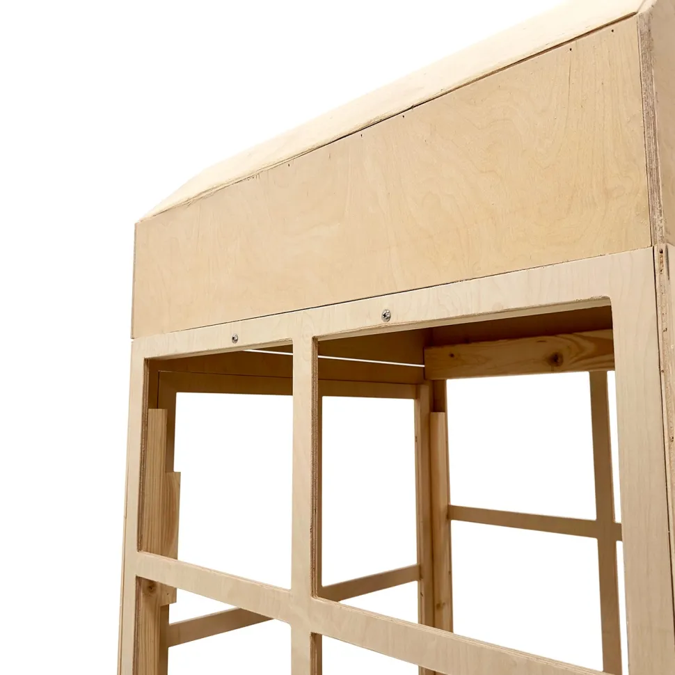 Collapsible Wood Phone Booth - Unpainted