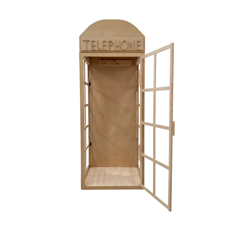 Collapsible Wood Phone Booth - Unpainted