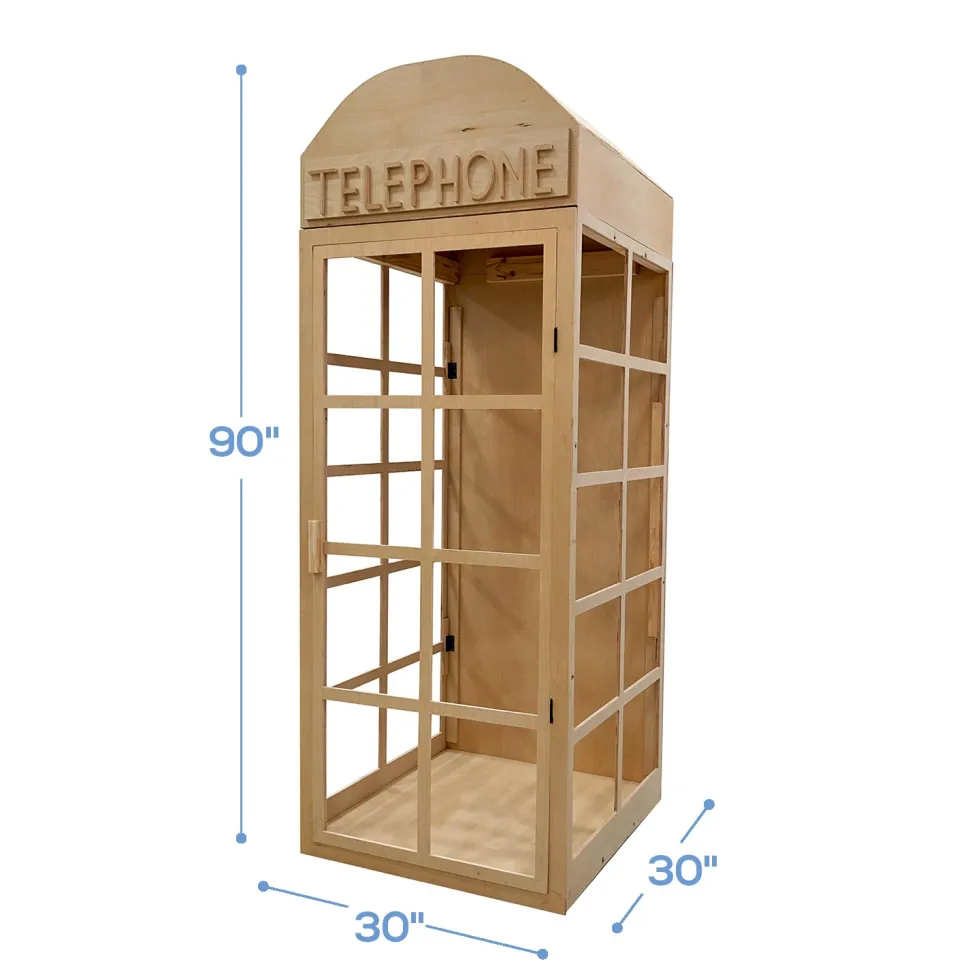 Collapsible Wood Phone Booth - Unpainted