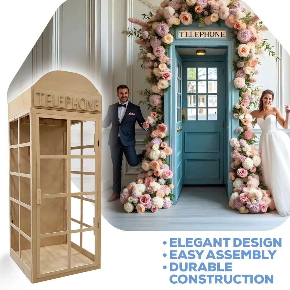 Collapsible Wood Phone Booth - Unpainted