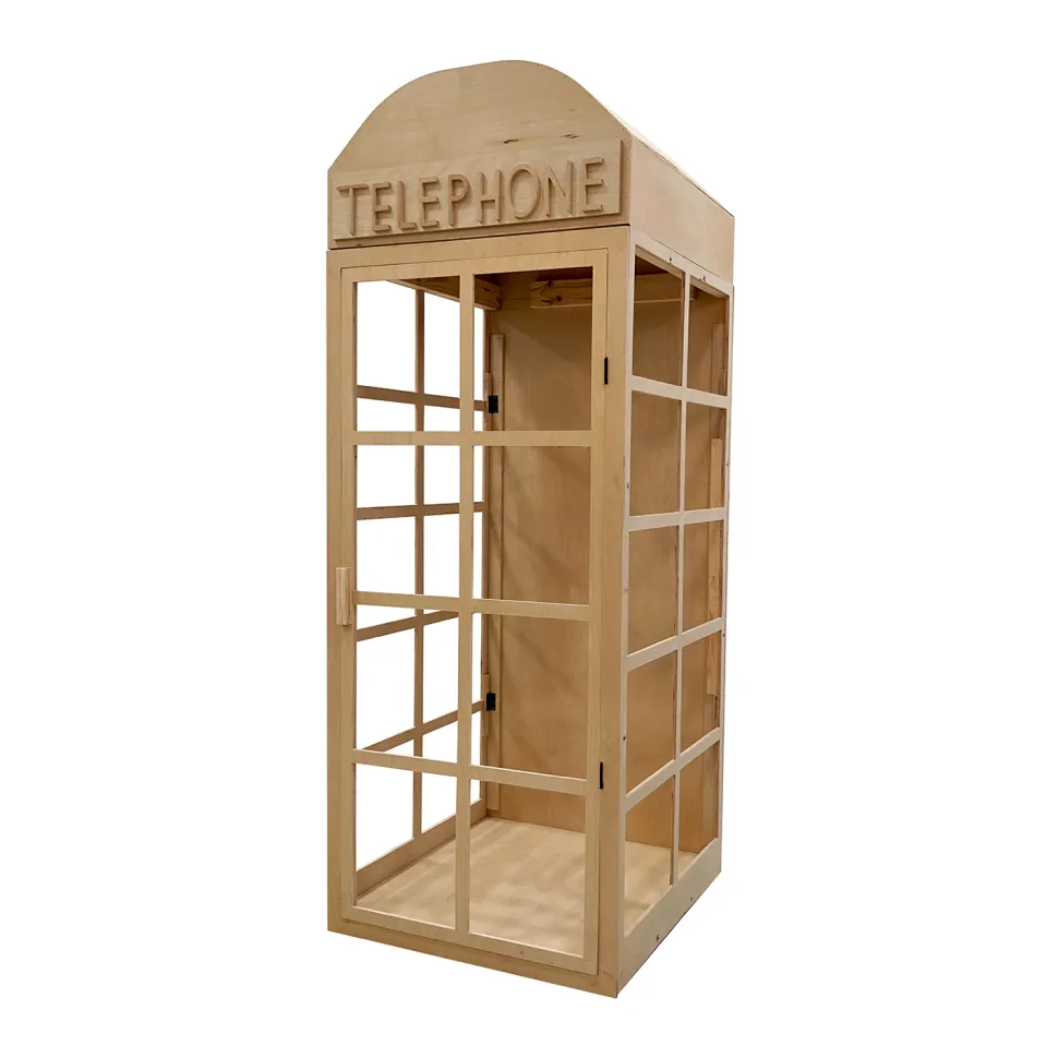 Collapsible Wood Phone Booth - Unpainted