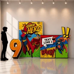Comic Book Heroes Foam Core Birthday Backdrop Kit by PopScene™