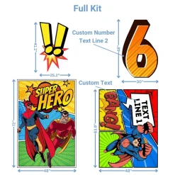 Comic Book Heroes Foam Core Birthday Backdrop Kit by PopScene™