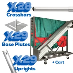 Complete Pipe & Cart Set! "Party Cart" - Create 280 linear feet of 8ft Tall Tradeshow Backdrop!