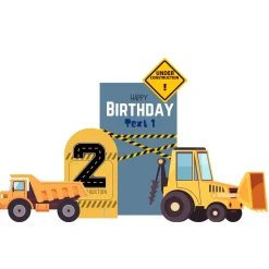 Construction Crew Foam Core Birthday Backdrop Kit by PopScene™