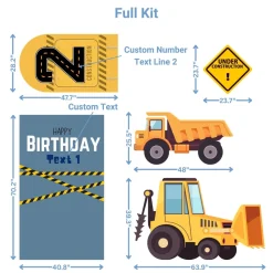 Construction Crew Foam Core Birthday Backdrop Kit by PopScene™