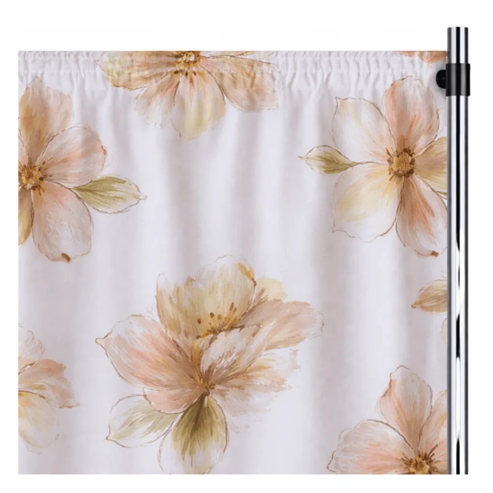 Coral Primavera Curtain Panel w/ 4" Rod Pocket - 110" Wide - Many Size Options