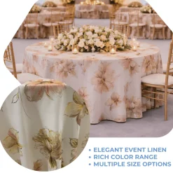 Coral Primavera Jacquard Tablecloth - Multiple Size Options