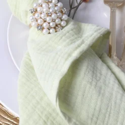 Cotton Gauze Crinkle Napkins 16"x16" (5 pcs/pk) - Pastel Chartreuse