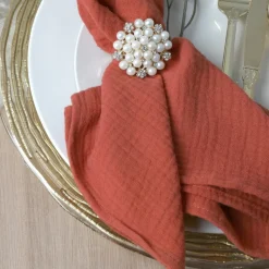 Cotton Gauze Crinkle Napkins 16"x16" (5 pcs/pk) - Rust