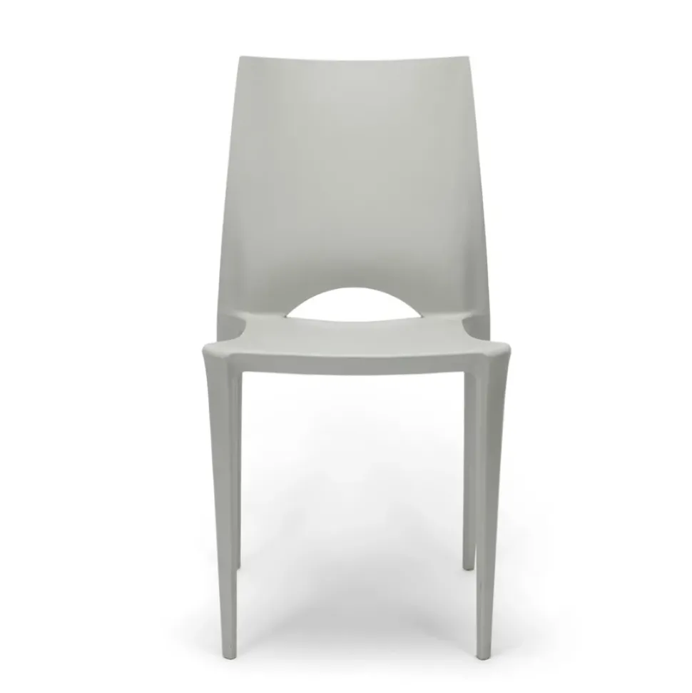 Crescent Resin Stacking Chair - Light Grey