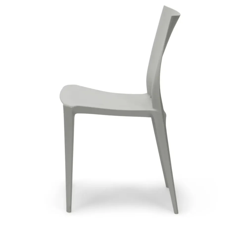 Crescent Resin Stacking Chair - Light Grey
