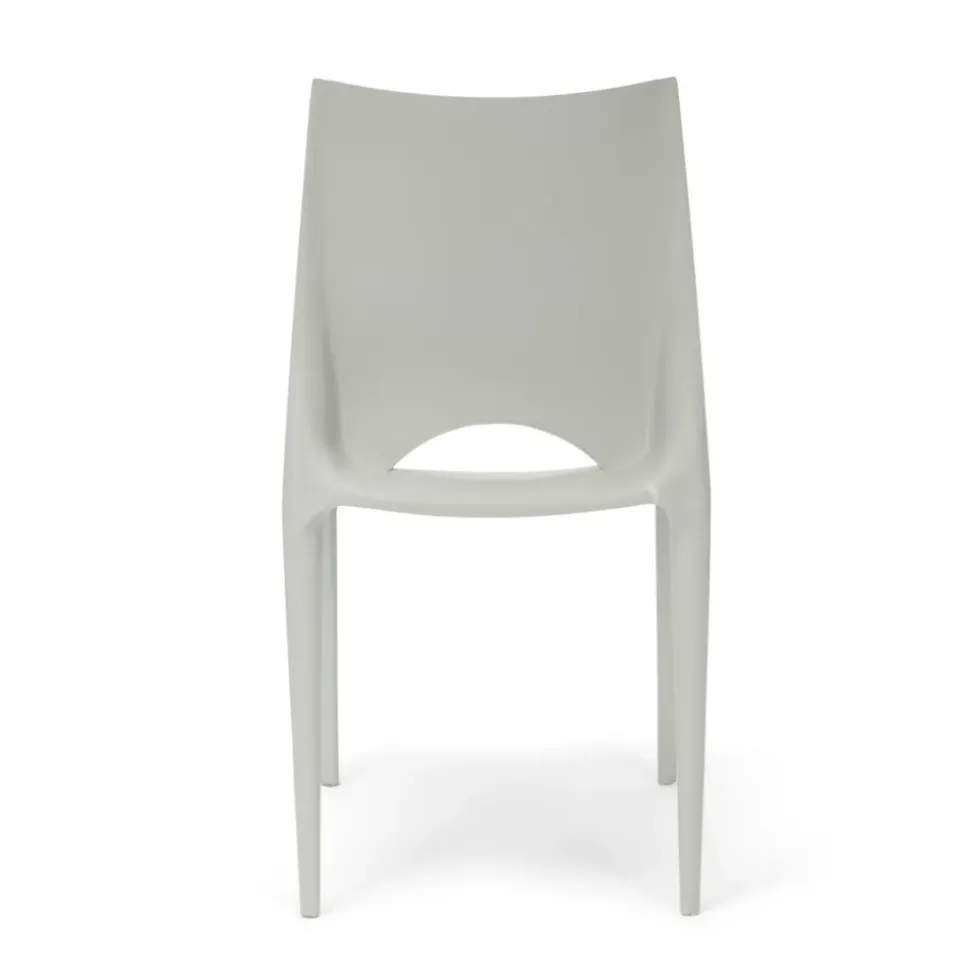 Crescent Resin Stacking Chair - Light Grey