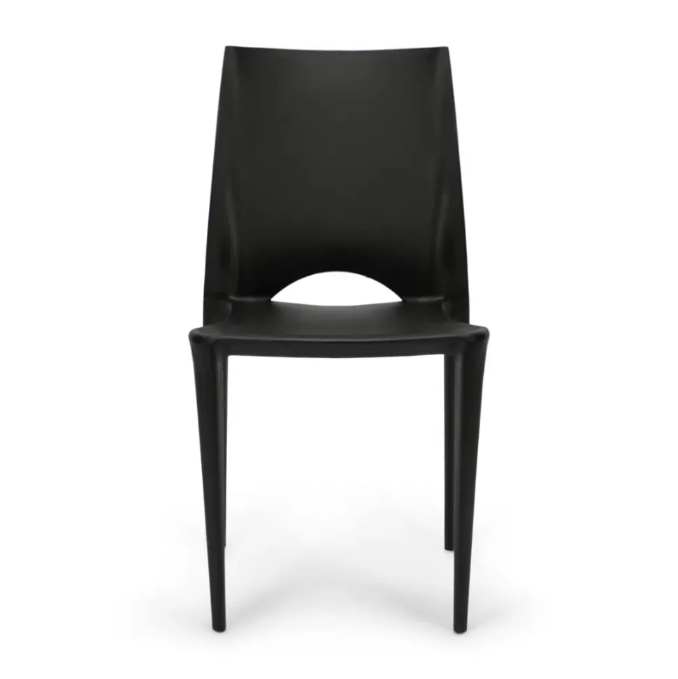 Crescent Resin Stacking Chair - Black